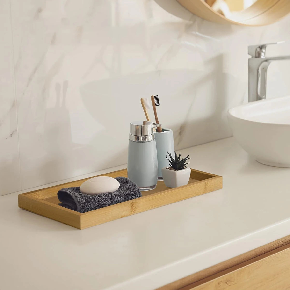 Bathroom Bamboo Counter Tray™