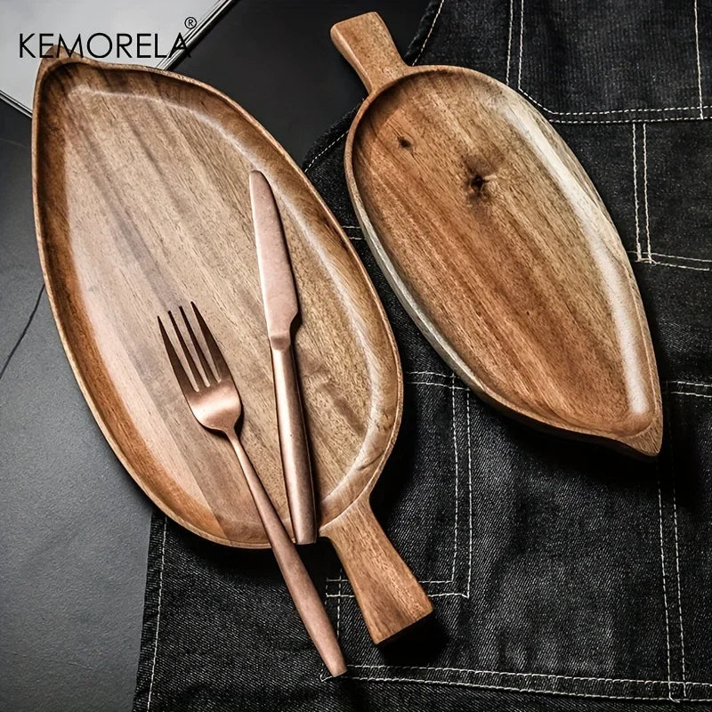 Leaf-Shaped Wooden Tray™