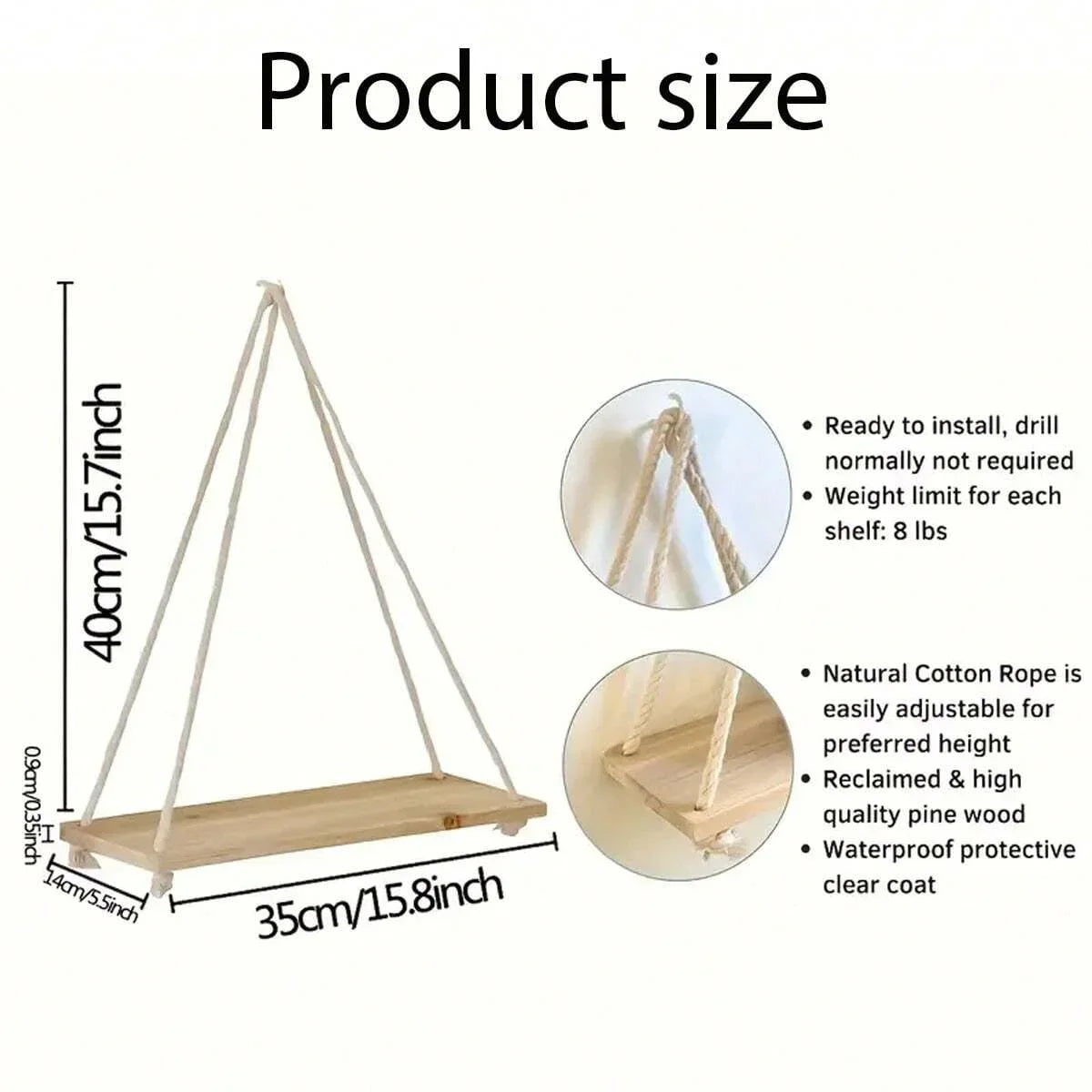 Wooden Swing Hanging Shelf™