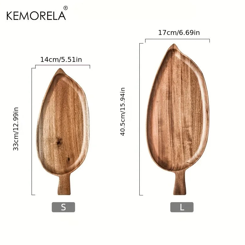 Leaf-Shaped Wooden Tray™